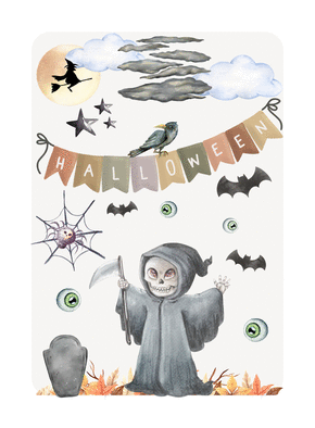Squelettes et fantômes pour Halloween effrayant